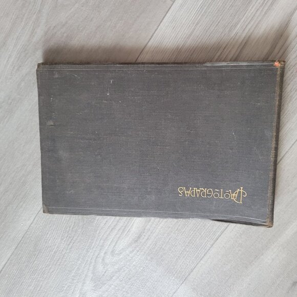 Vintage Photograph Album Set Of 2 With Textured Covers & Ribbon Ties - Picture 9 of 13